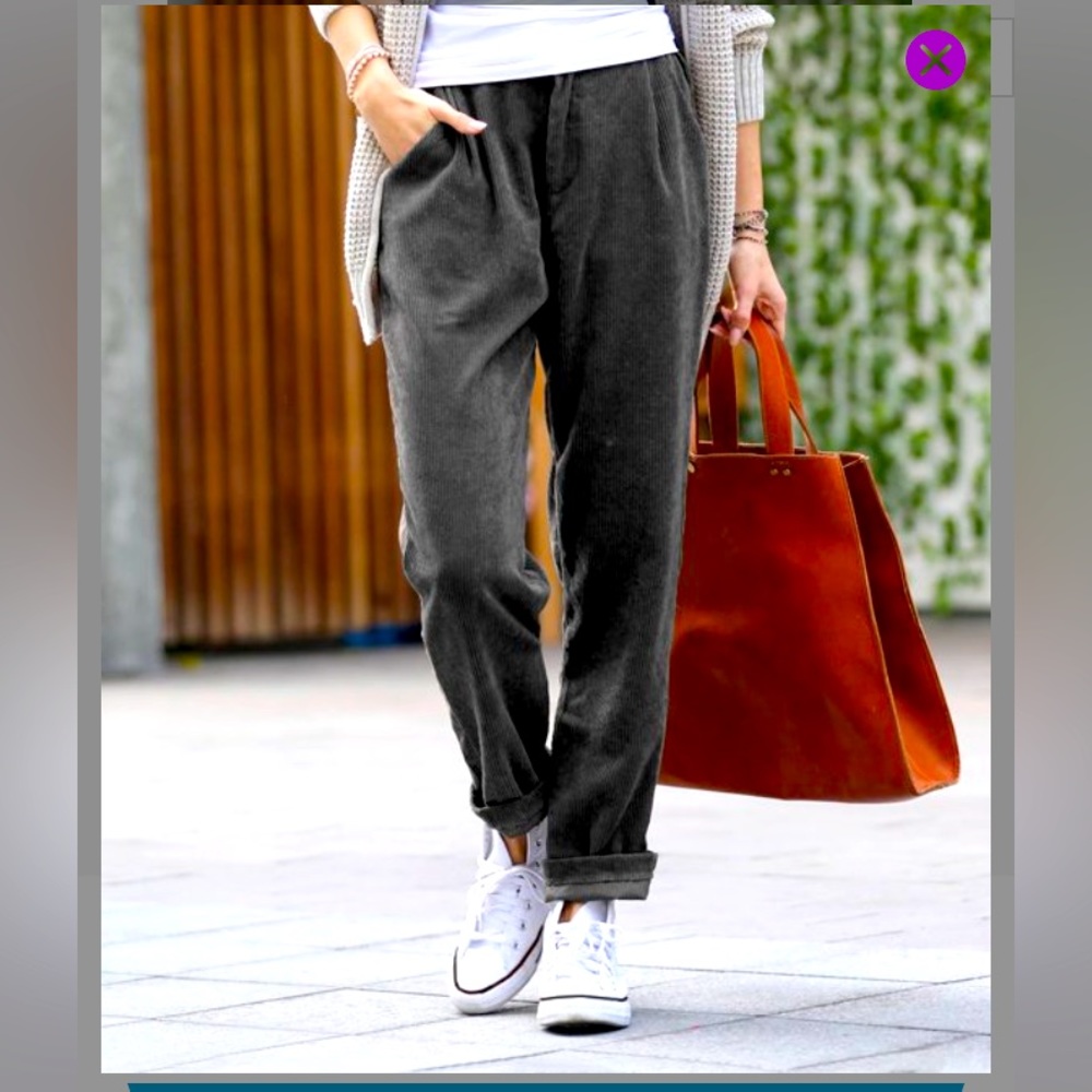 Ash Grey high waist chords